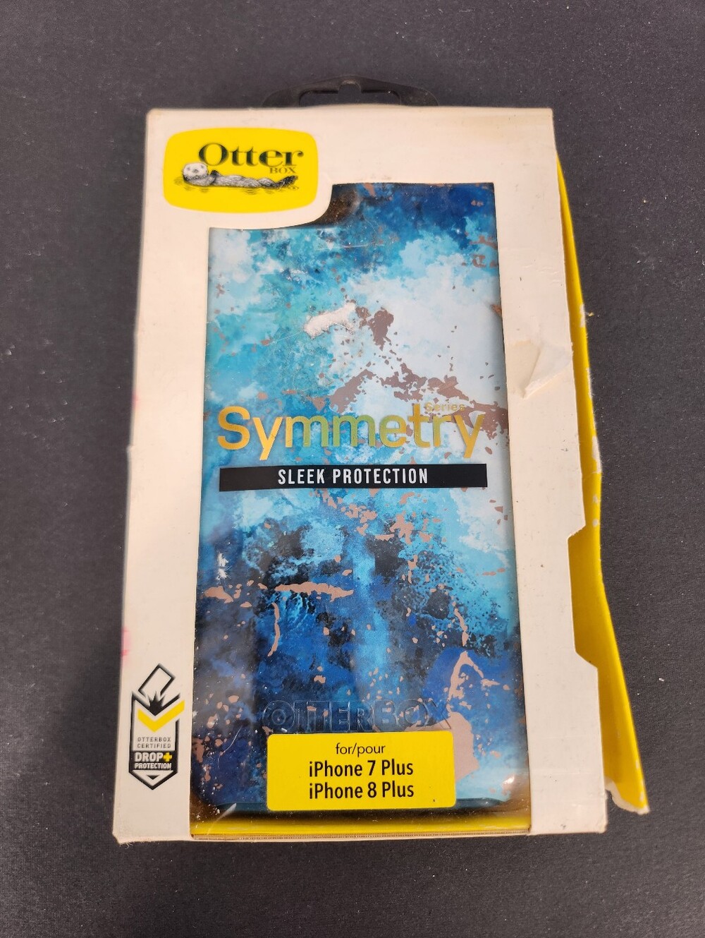 Otterbox Symmetry iPhone 7 Plus 8 Plus Case Blue Watercolor Gold Foil Flake